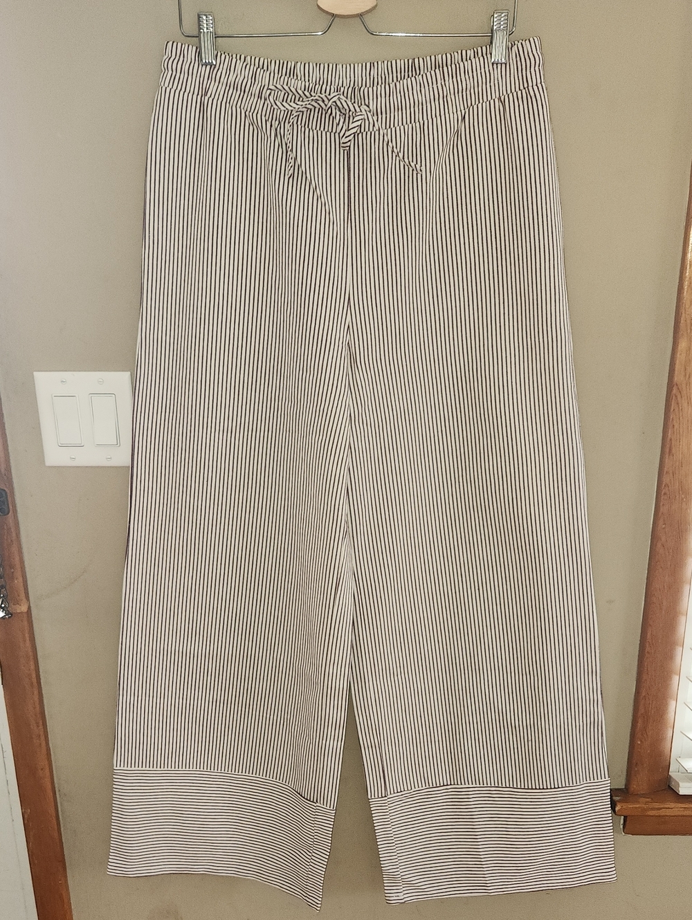 Fore Farrah Striped Wide Leg Pants Size Large